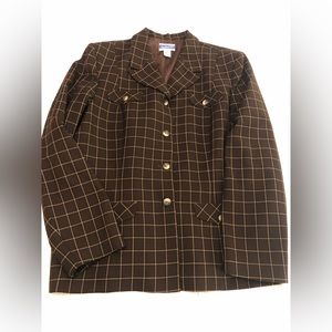 Pendleton wool blazer, brown, EUC